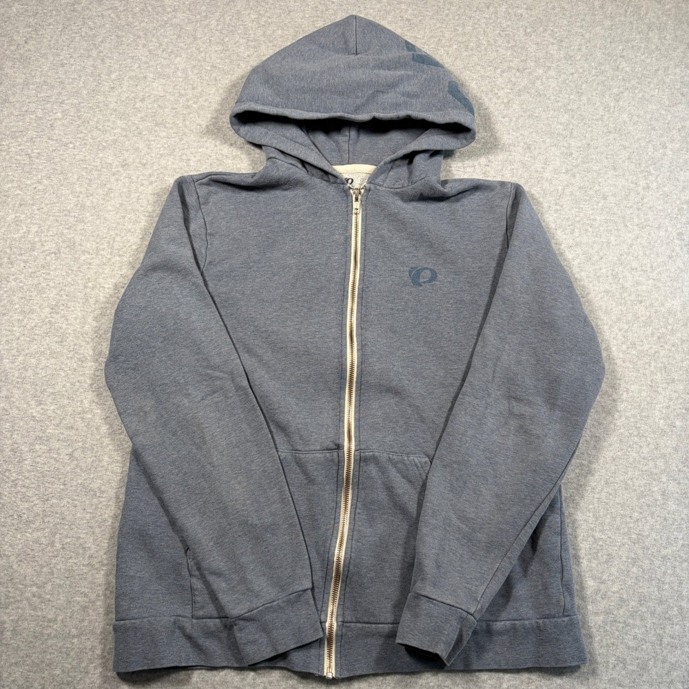 Pearl Izumi Full Zip Hoodie Women Large Blue Logo Graphic Activewear Jacket